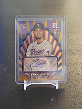 EVAN CARTER 2024 Topps Big League OPENING ACT GOLD FOIL AUTO #'d /50 Rangers