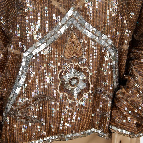 Vintage Nolan Miller Dynasty Collection Silk Beaded Sequin Top Women's Small - Picture 3 of 9