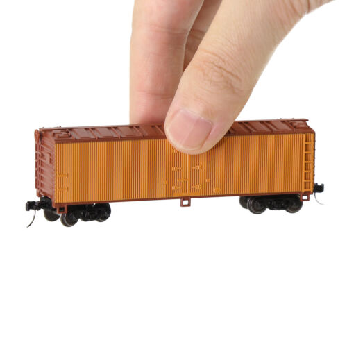 1 Unit Model Railway Wagon N Scale 1:150 40' Wood side Reefer 40ft Boxcar - Picture 11 of 15