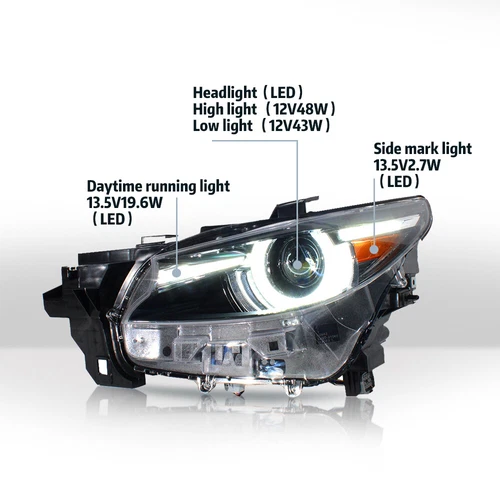 LH Full LED Adaptive Headlight Lamp W/ AFS For Mazda CX-9 2016-2023 Left Driver - Picture 5 of 11