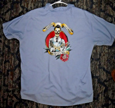 SHEAR CHAOS BARBERING CO XL BLUE SHORT SLEEVE WORK SHIRT RON - WESTMINSTER TAGS