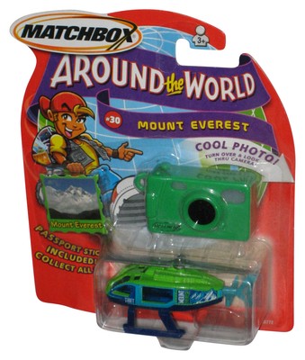 Matchbox Around The World (2003) Blue & Green Mount Everest Helicopter #30 w/ To