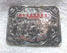 Montana Silversmiths 2019 Pendleton Whiskey Let'er Buck Buckle Excellent Shape 1