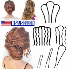 6Pcs Hair Side Comb Vintage Hair Fork Clip U Shape French Twist Hair Pin Hair US