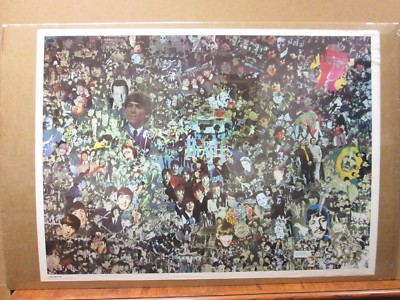 Vintage Rock n' Roll collage Beatles 1970's water damage Inv#G1731