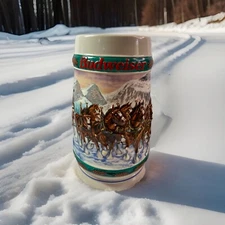 Vintage 1993 Budweiser Holiday Beer Stein Special Delivery With COA EUC
