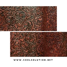 Leather Sheets, Embossed Leather Cowboy Tool Dark Red, Custom Cuts for Crafters 