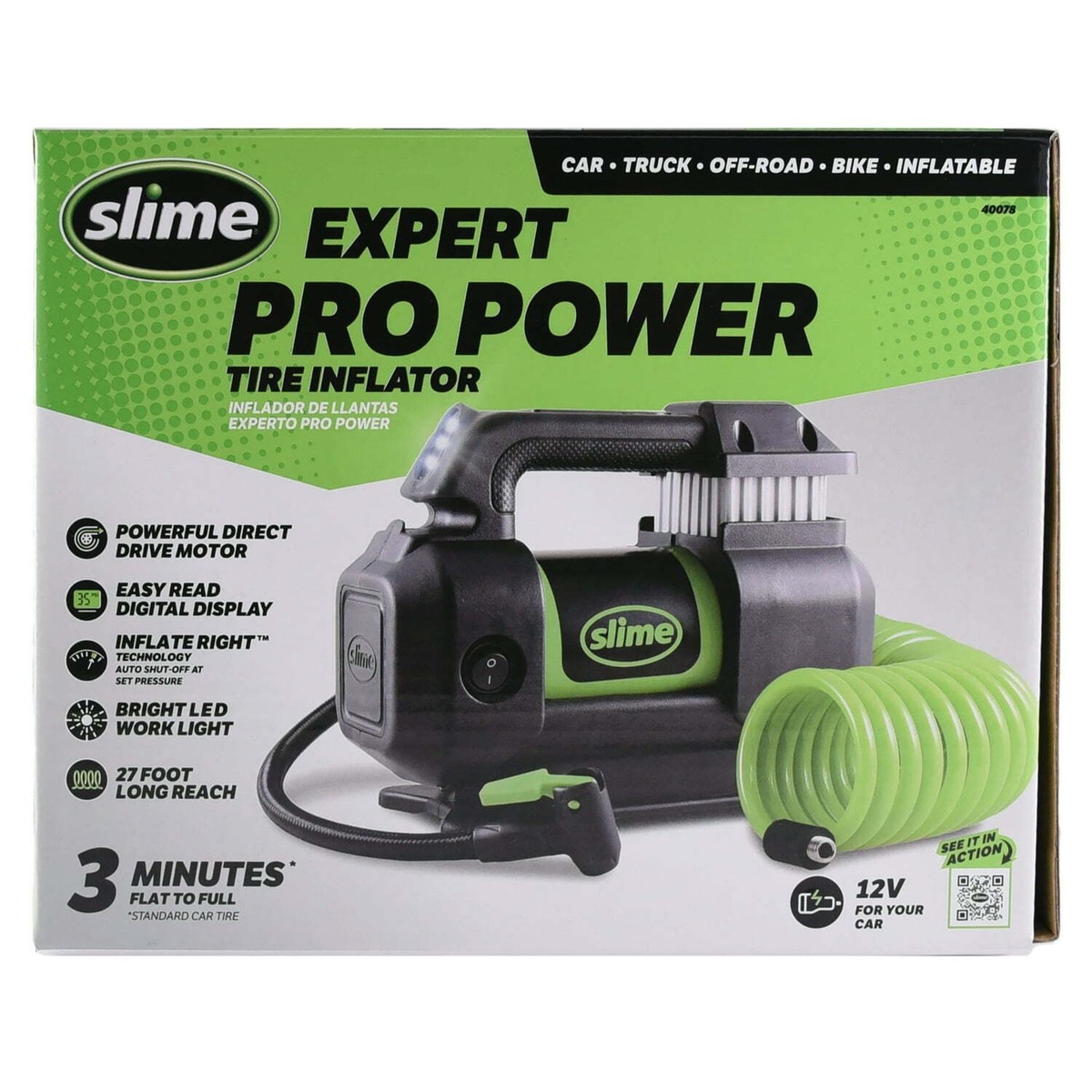 Slime 40078 Expert Pro Power 12 Volt Tire Inflator | eBay