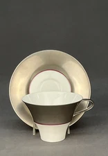 Hering Berlin Polite Platinum Porcelain Cup and Saucer; Mint