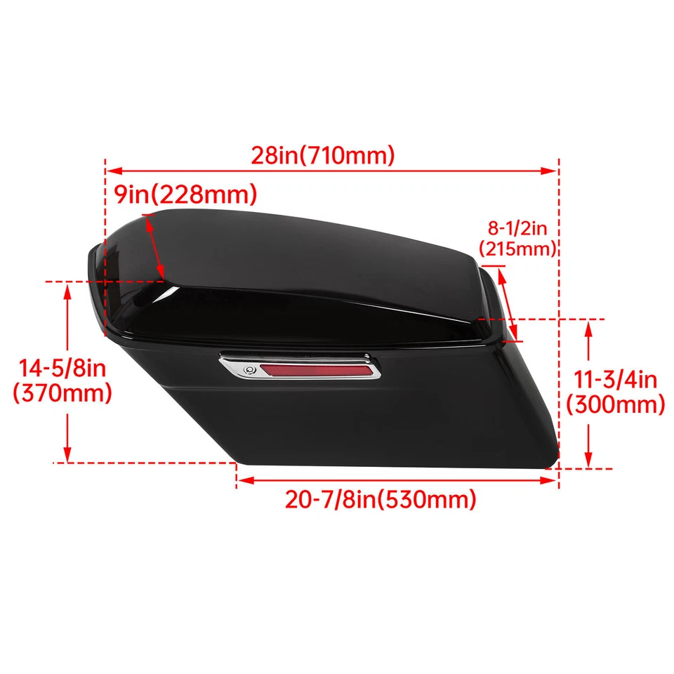 Hard Saddlebags Saddle Bags W/Conversion Brackets For Harley Softail Fatboy FLST - Image 2 of 4