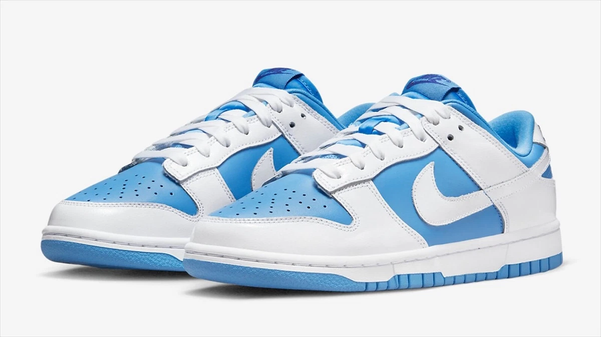 NIKE Women's DUNK LOW ESS REVERSE UNC UNIVERSITY BLUE DJ9955-101 US 6.5 / 23.5cm