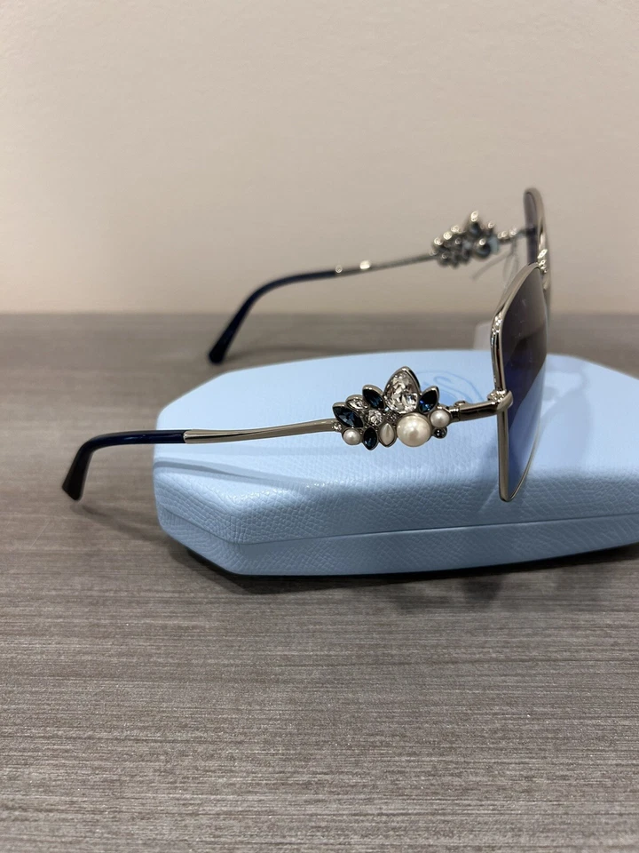 Swarovski SK277 16W Gris Con Marco de Metal Estilo Mariposa Azul 57-15-145 Cristal Foto 2 de 4