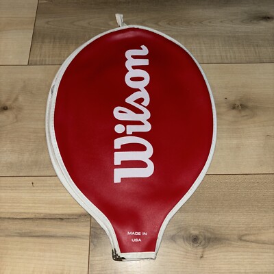 Vintage Wilson Tennis Racket Cover Red Retro USA Made Deadstock