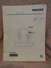 WACKER PT3A, PT3H, PT3V TRASH PUMP PARTS BOOK MANUAL
