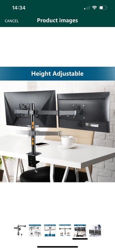 NEW - Dual Monitor Desk Mount (13-27in Screen Size / Grommet Mount / Black) - Bild 5 von 6