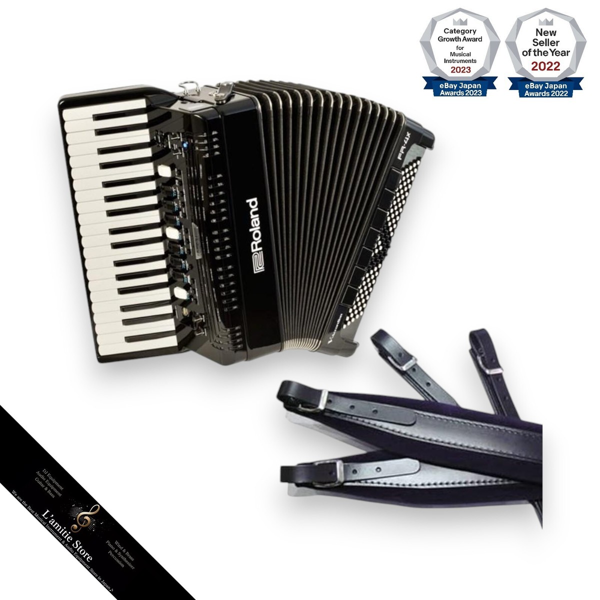 Roland FR-4X 赤 Vアコーディオン+純正バッグ ローランド Roland / V-Accordion FR-4X BK(純正ケース BAG-FR-3
