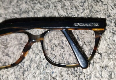 Coach HC 6103 Eyeglasses Black Tortoise Glitter Varsity Stripe 52-16-140 Frames Coach Eyeglasses HC 6103 5443 Black Tortoise Glitter Varsity  main image 4
