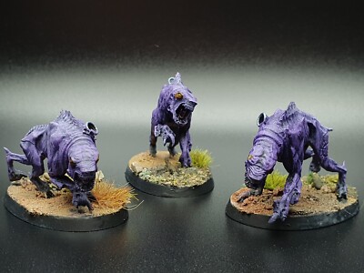 Warhammer 40k Khornate Hounds x3 FW OOP lackiert R5S1B1402
