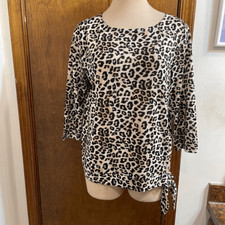 Chico  s Leopard Tunic Top Blouse Shirt Size 2 Large