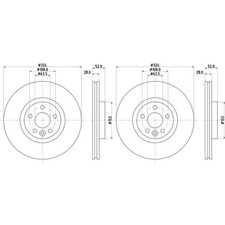 2x HELLA PAGID BREMSSCHEIBEN Ø324mm VORNE passend für VOLVO XC60 55932PRO_HC