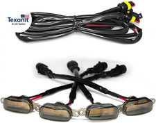 4 PCS Grille Lights for Trucks, Amber LED Lights with Wiring Harness, Waterproof