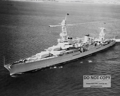 USS HOUSTON (CA-30) OFF SAN DIEGO FRANKLIN ROOSEVELT ABOARD  8X10 PHOTO (MW-912)