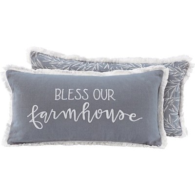 Bless Our Farmhouse Embroidered 15'' x 10'' Primitives By Kathy Pillow NEW MSRP$45