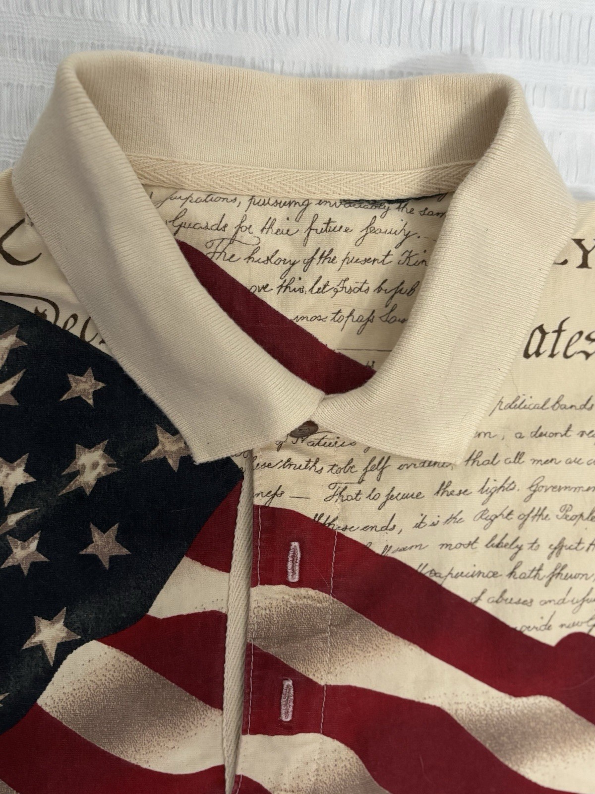 Cotton Traders Sport Shirt Men XL Polo USA Patriotic American Flag Freedom 