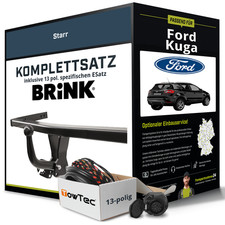 Für FORD Kuga I Anhängerkupplung starr +eSatz 13pol 02.2008-11.2012 AHK