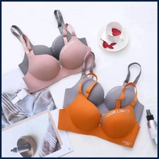 Fashion Letter Pattern Women Deep V Bras Seam...