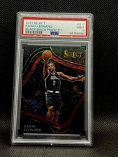 KAWHI LEONARD PSA 9 2021-22 PANINI SELECT #217 BLACK DISCO PRIZM COURTSIDE 1/1
