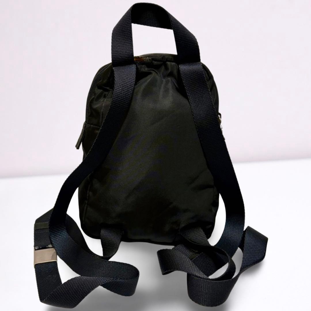 PRADA Mini Backpack Triangle Logo Triangle Plate Black Nylon Unisex for Women thumbnail 3