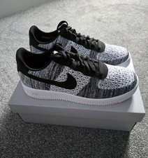 UK 11 - Nike Air Force 1 Flyknit 2.0 'Oreo' Black White Trainers AV3042-001