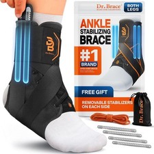 Dr. Brace Breathable Ankle Brace for Sprained Ankle Removable Stablizer Size XL