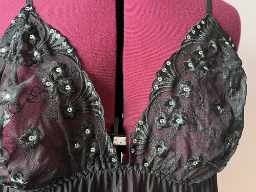 Black Babydoll Sequins & Soft Netting with Satin Band Plus 6XL 26/28 - Bild 2 von 5