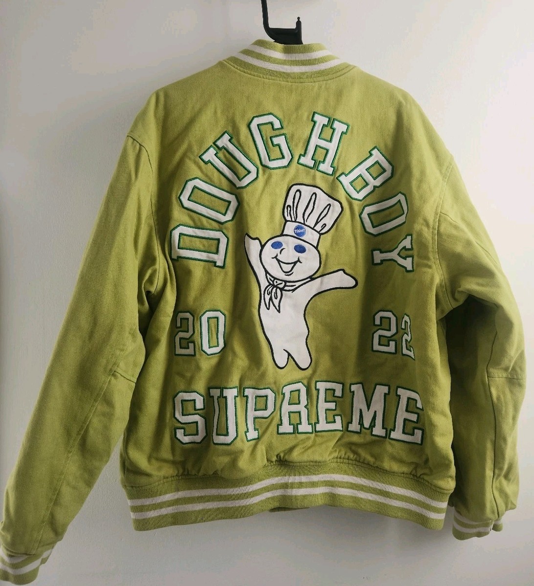 FW22 Supreme x Mitchell & Ness Doughboy Twill varsity jacket Green