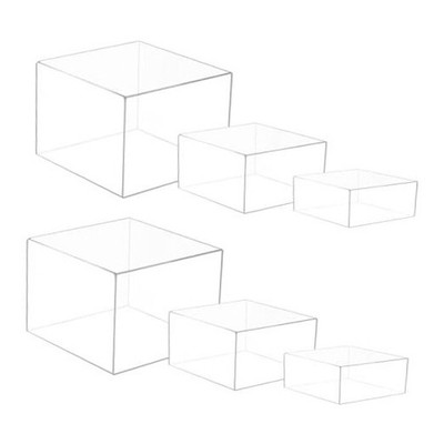 6 Pcs 3 Size Acrylic Cube Display Risers Acrylic Boxes Dessert Display Nesting