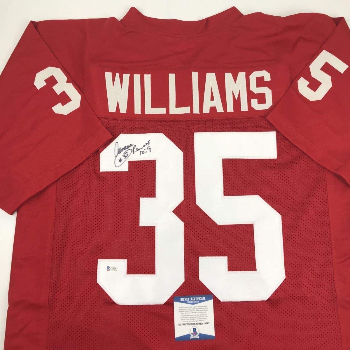 Aeneas Williams Autographed Signed Arizona Cardinals / Arizona Red Football Jersey Beckett BAS COA 