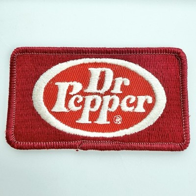Vintage DR PEPPER Iron On / Sew On Patch Jacket Cap Hat Logo Medium 3.25  x 1.5 