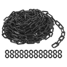Plastic Chain Links, 50 Foot Safety Barrier Chain Black