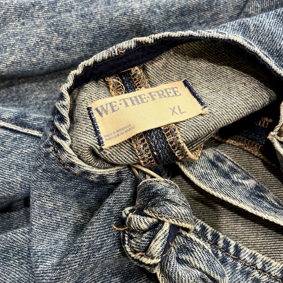 Женский комбинезон Free People We The Free High Roller из джинсовой ткани синий размер XL - Изображение 2 из 3