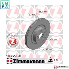 2x BRAKE DISC 530.2458.20 FOR TOYOTA SUBARU B3/Hatchback OUTBACK CROSSTREK/XV