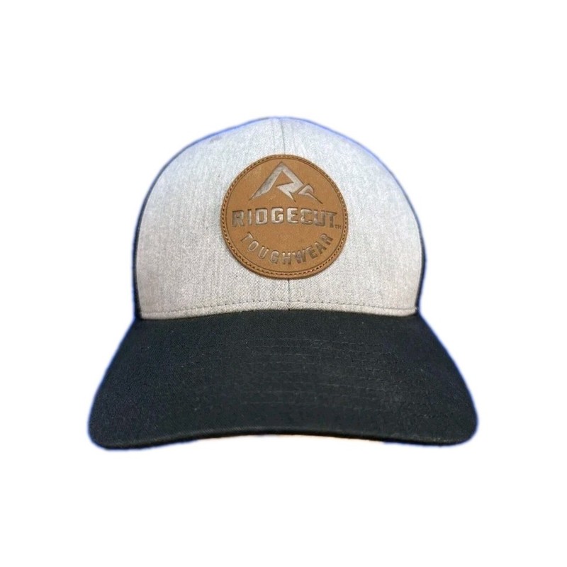 Hooey Doc 5-Panel snapback trucker hat in grey and black with a geometric...