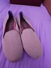 Rothy's The Loafer Beige Womens 6 Flat Comfort Washable Recycled Knit Stretch