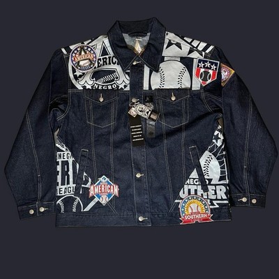 Rare Negro Leagues Mulit Embroidery Patched Denim Jacket XXL | eBay