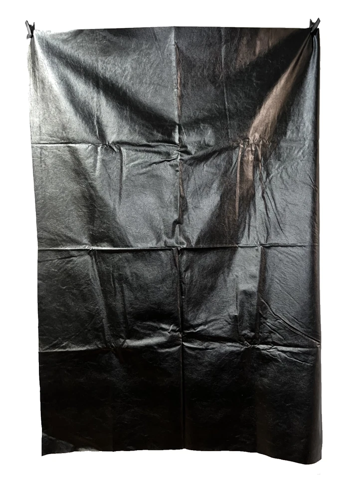 Solid Black Multipurpose Automotive Furniture Vinyl Upholstery Fabric 76" X 55" - Image 2 of 4