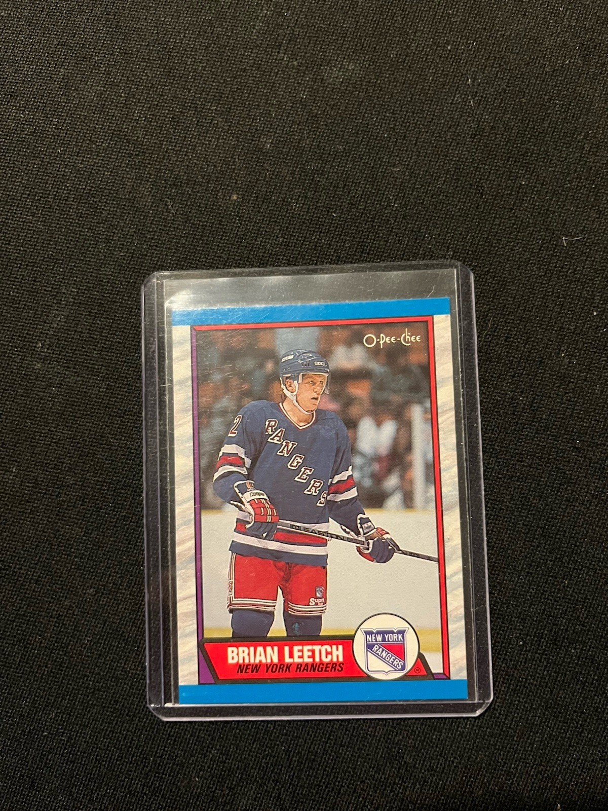 1989-90 OPC  Brian Leetch RC Rookie Card #136 New York Rangers (A006)