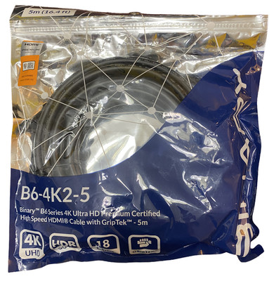 Binary B6 Series 4K Ultra HD Premium Certified High Speed HDMI Cable 5m / 16.4ft