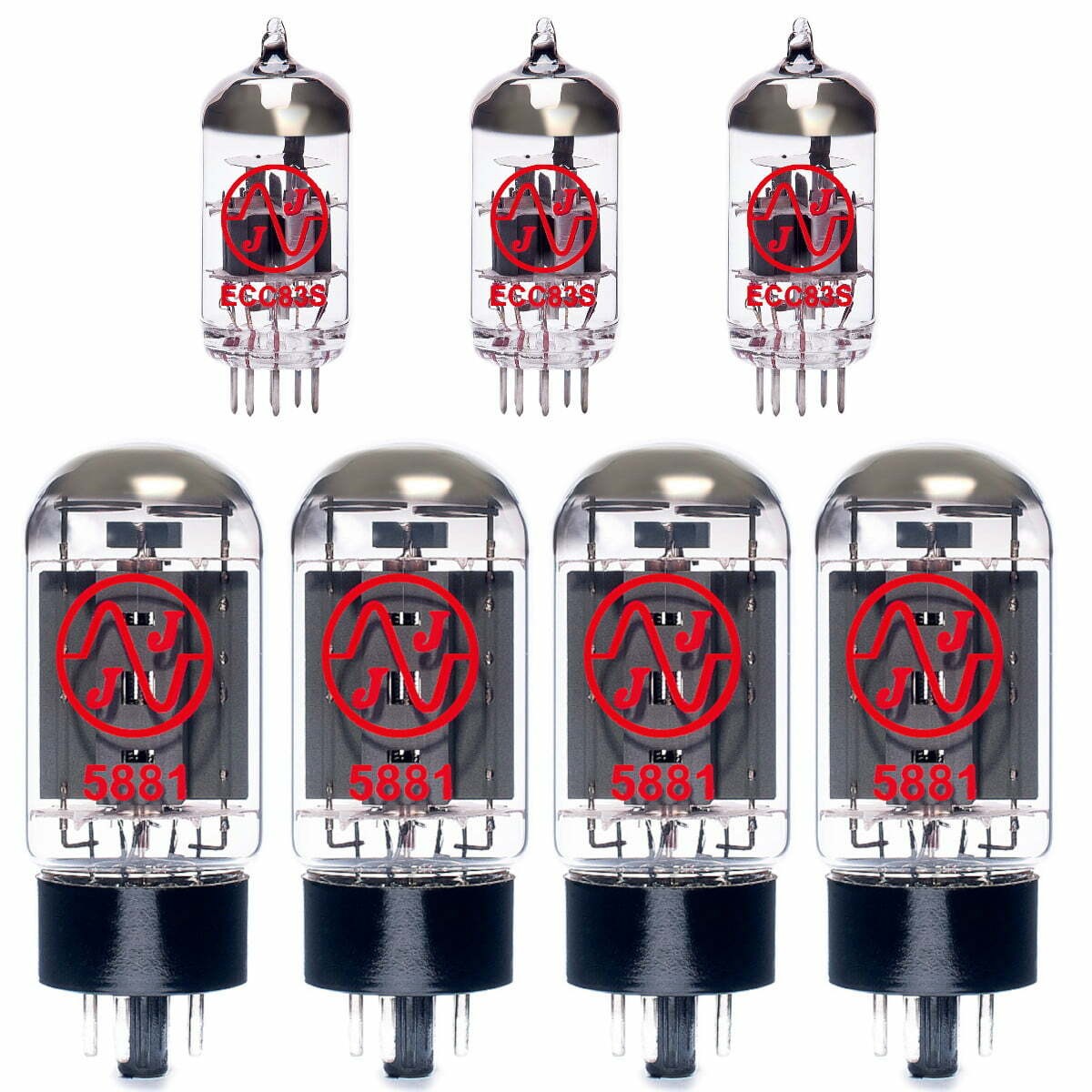 2 x ECC83 1 x Balanced ECC83 and 4 x Matched 5881 Guitar Amplifier Valve Kit 58