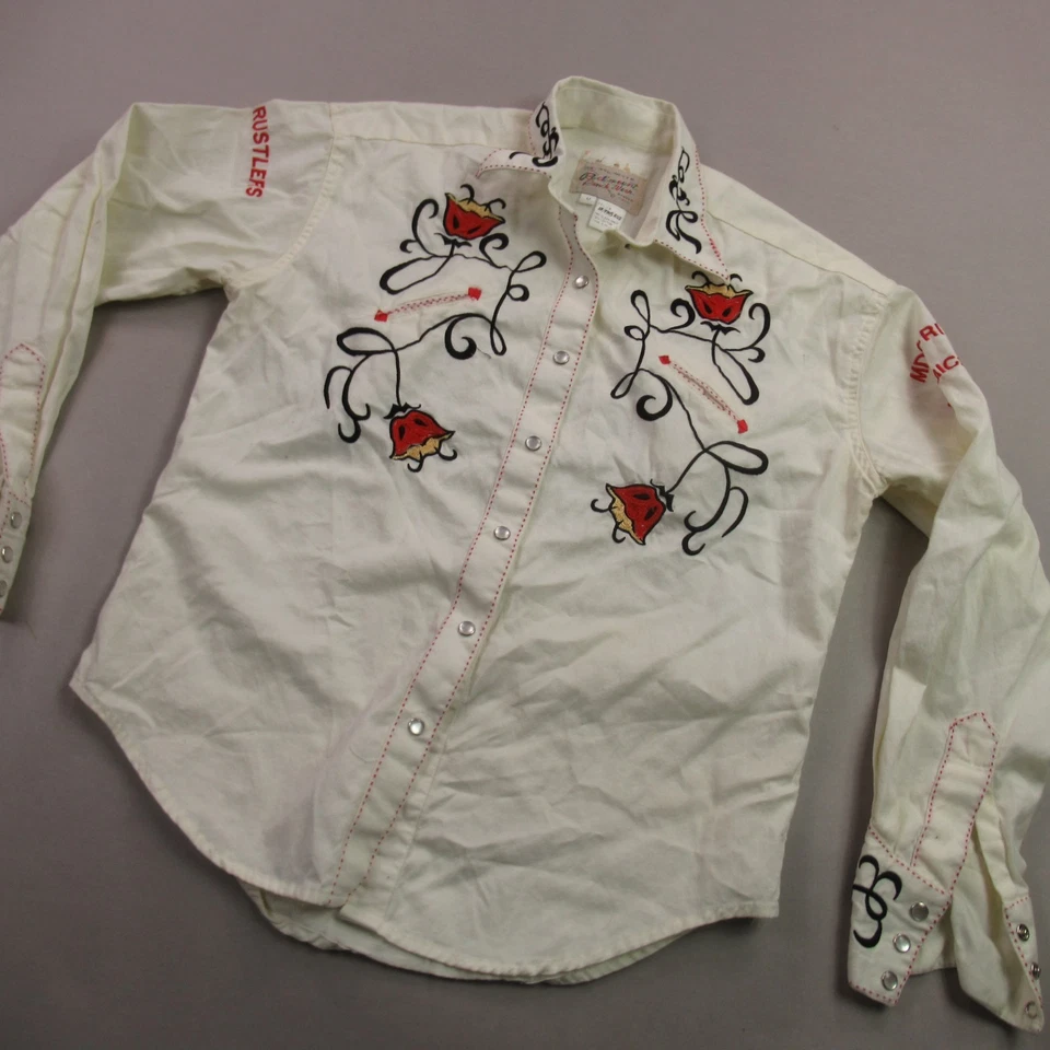 Camisa Rockmount Ranch Wear para mujer manga media larga frente a presión amarilla Foto 2 de 4